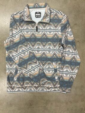 Rock & Republic Aztec Pullover - Blue, Tan & Cream